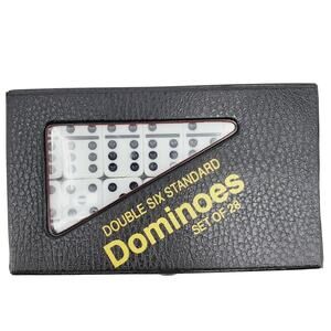 Double Six 6 Professional Dominoes Game Set 28 Piece Domino Tiles Ivory & Case